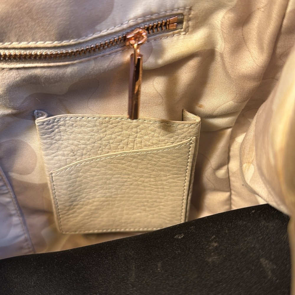Dange Dover Allyn Leather Laptop tote bag / Bone Large 14 inches - Picture 13 of 14